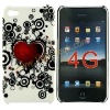Red Heart With Circles Hard Protective Cover Shell For iPhone 4G