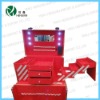Red LED light aluminum case small make up station with lights HX-LYY104