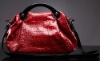 Red Ladies Handbags Popular 100% Leather Bags Female
