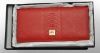 $$Red Leather women's wallet purse (anti-bacterial)$$