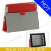 Red Mesh Stand Smart Cover Leather Case for iPad 2