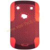 Red Mesh Surface With Silicone Inside Protector Cover Case For Blackberry Bold 9900