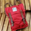 Red Mini fashion Backpack with real leather shoulder strap