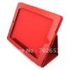 Red PU Leather Case W/ stand  for iPad 2, 5 Colors, Paypal accept