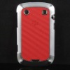 Red PU leather + Plated skin hard back case For blackberry Bold 9900 9930