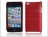 Red Perforated Hard Cover Case skin for iPod Touch 4 4th
