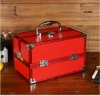 Red Professional Aluminum Cosmetic Case