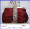 Red Satin Diamante ROLL Party Wedding Evening Bag made in China