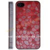 Red Shiny Stone Texture Design Plastic Case Cover Skin For iPhone 4