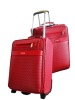 Red Soft PU trolley luggage