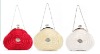 Red Solid Ruffle Silk Women Evening Bag