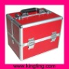 Red aluminum cosmetic case