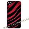 Red and Black Strips Pattern Hard Case Cover with electroplating Edge