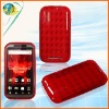 Red cell phone gel case for Motorola Droid Bionic 4G XT865