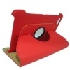 Red color 360" rotating stand leather case cover for Samsung Galaxy 7.7" tablet P6800