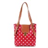 Red color PU women small document bag