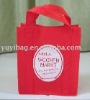 Red color long handles non woven tote bag