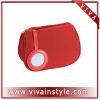 Red cotton cosmetic bag with mirror