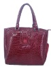 Red croco PVC tote bag