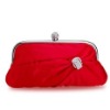 Red evening CLUTCH bag with flower 042