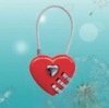 Red heart shaped combination lock with steel