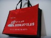 Red laminated non-woven tote bag