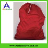 Red large draw cord laundry bag for camping