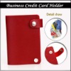 Red leather credit card holder