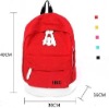 Red leisure trendy canvas  backpack