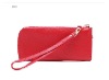 Red lichee leather women's wallet