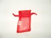 Red mini organza gift bag