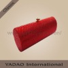 Red patent clutch bag