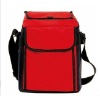 Red polyester comfortable cooler bag for travelling