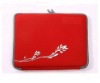 Red  printed neoprene notebook laptop sleeve case