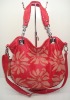 Red pu Leather lady saddle map bag