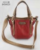 Red shoulder handbag with double handle