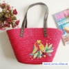 Red wheat straw handbag,fashion and beatiful