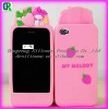 Resin embossed cell phone silicone skin case for iphone 4g
