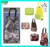 Reusable Collapsible Foldable Rolling Luggage Portable Tote Shopping Bag with Wheels