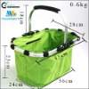 Reusable Supermarket Folding Shopping Basket With Green Color