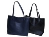 Reversible and two colour leather shopping bag