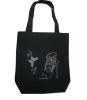 Rhinestone canvas tote bag