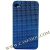 Rhombic Back Chromed Electroplating Hard Case Cover for iPhone 4(Blue),high quality