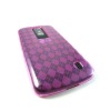 Rhombus TPU gel soft rubber skin case for LG OPTIMUS 4G LTE NITRO HD P930 AT&T purple