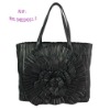 Roses Leather Tote Bag