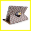 Rotating Leather Case for Samsung Galaxy Tab 10.1 P7500 P7510 Smart Cover With Swivel Stand Deluxy Grid Pattern Cases Covers Pi