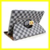 Rotating Leather Case for Samsung Galaxy Tab 10.1 P7500 P7510 Smart Cover With Swivel Stand Deluxy Grid Pattern Cases Covers Wh