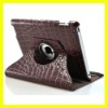 Rotating Leather Case for ipad 2 Magnetic Smart Cover With Swivel Stand Deluxy New Crocodile Cases Covers Rose Brown