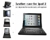 Rotating leather case with keyboard For iPad 2