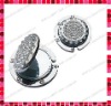 Round Shaped Rhinestones Purse Hanger/Purse Hook/Bag Hook/Handbag Hook/Bag Hanger/Purse Handbag Holder with Mirror